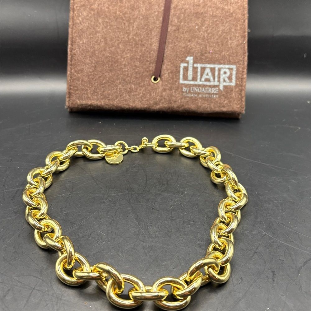 1-AR Yellow Gold Over Bronze Classic Oval Link necklace